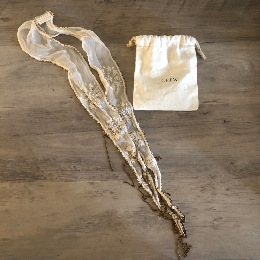 J. Crew skinny fringe scarf CHAN LUU 💗